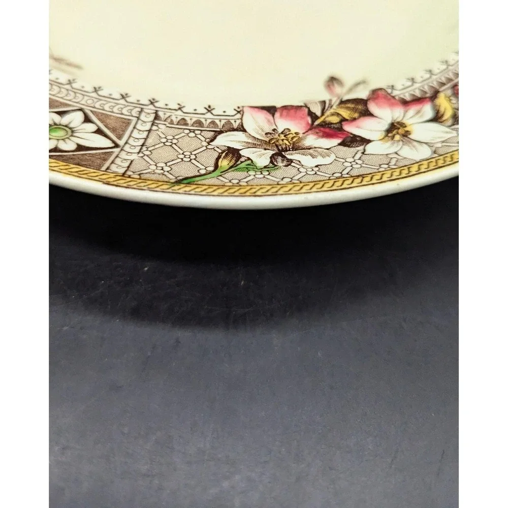 Antique Aesthetic Period Brown Transferware 10.5